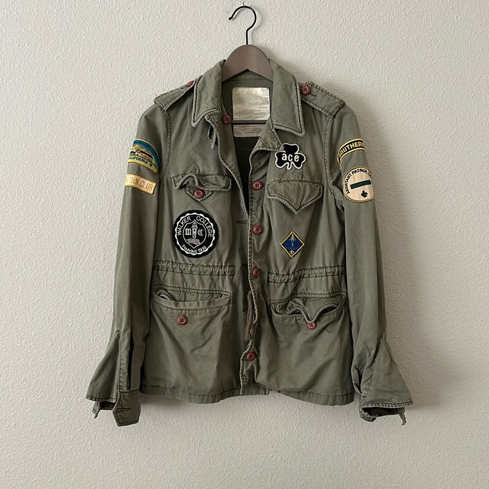 Moussy khaki jacket army military ranger wappen